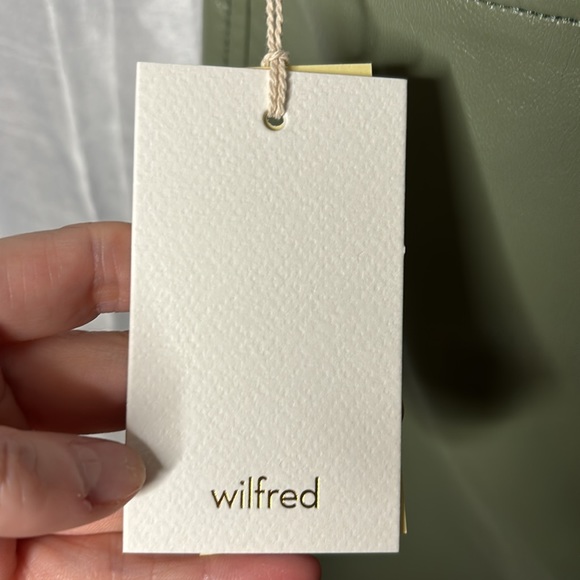 NWT Aritzia Wilfred Beatrix Bitter Sage Wilfred Vegan Leather Pants Size 10 - Picture 8 of 12